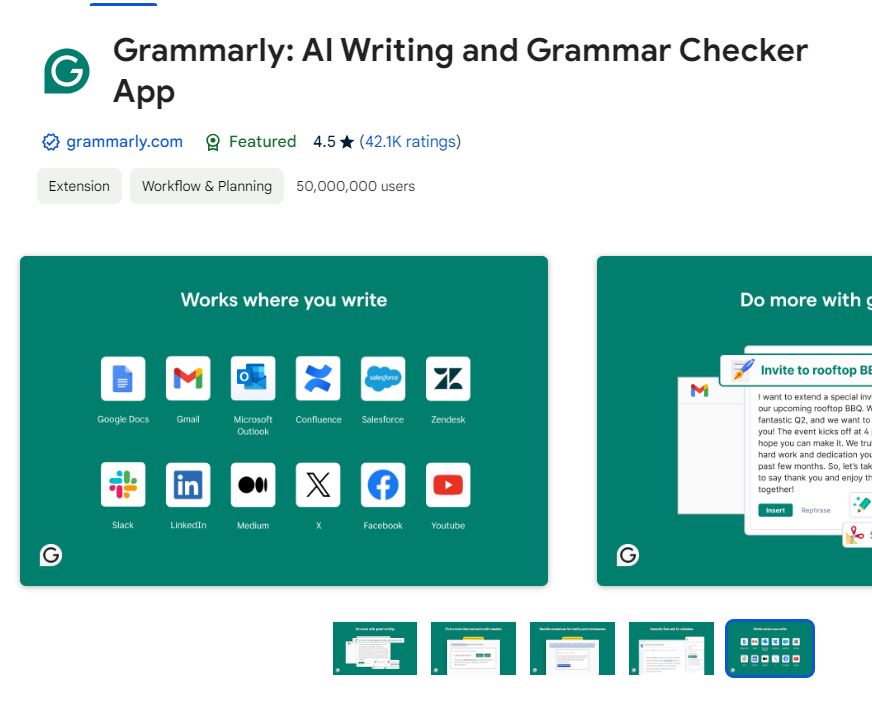 Grammarly Chrome Extension, AI Writing, Grammar Checker App