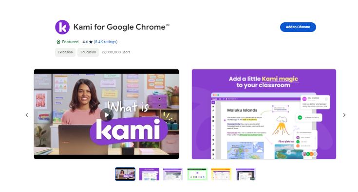 Kami for Google Chrome, Kami extension