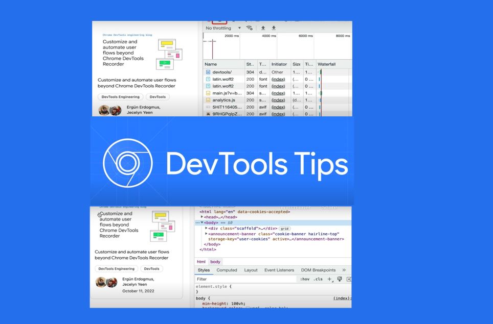 chrome web developer tool, Open Chrome DevTools