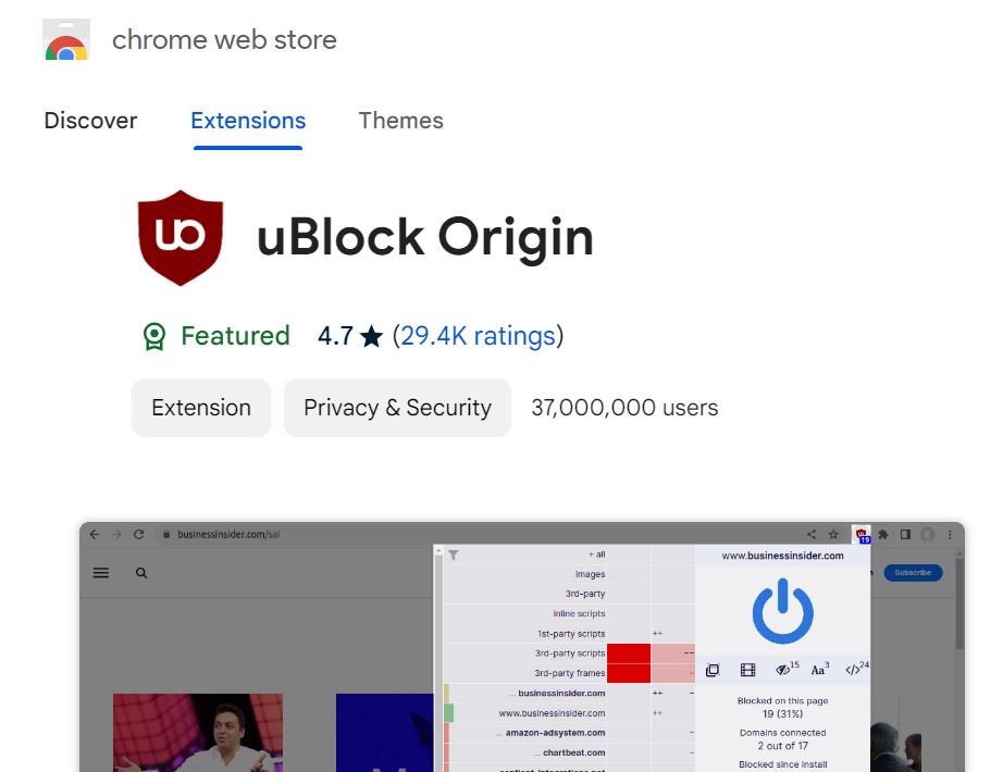 uBlock Origin Ad Blocker